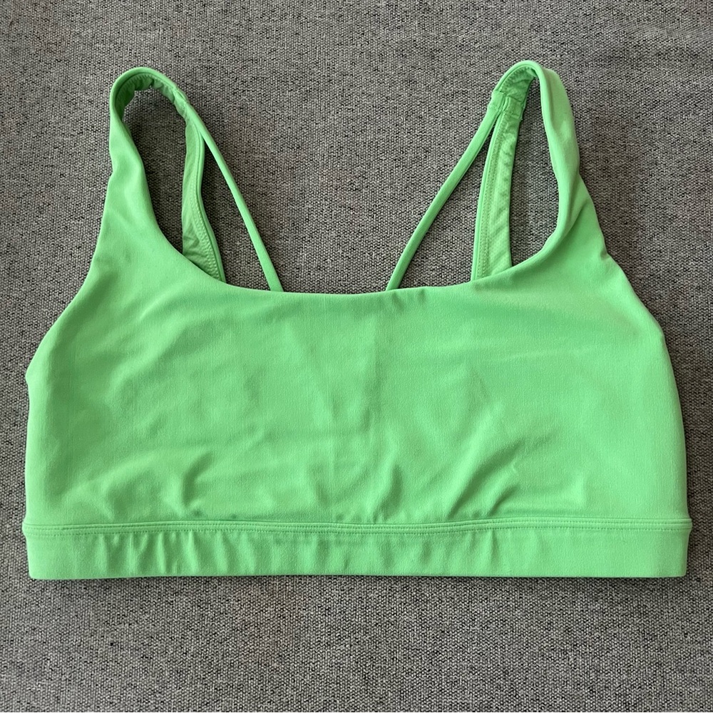 Athleta exhale bra lime green sports bra